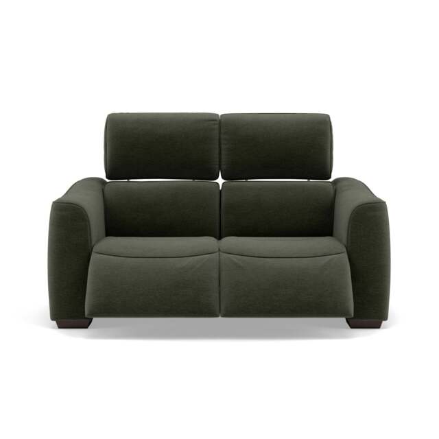 Beck 2 Seater Recliner Sofa - 2 Seater Sofa with 2 Power Recliners Fabric - Power Recliner with USB - FAB-CAN-352 FORREST GREEN - image 1