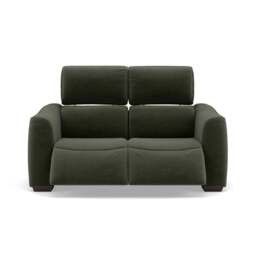 Beck 2 Seater Recliner Sofa - 2 Seater Sofa with 2 Power Recliners Fabric - Power Recliner with USB - FAB-CAN-352 FORREST GREEN