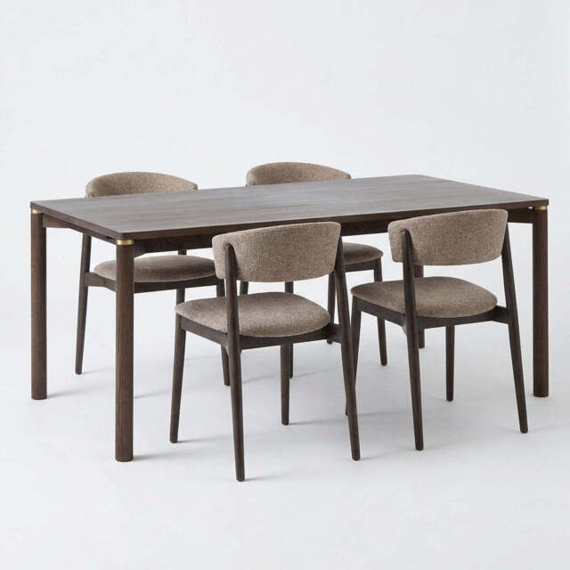 Antigua Dining Table, Extension Leaf & 4 Dining Chairs Set - image 1