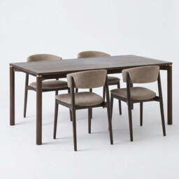 Antigua Dining Table, Extension Leaf & 4 Dining Chairs Set