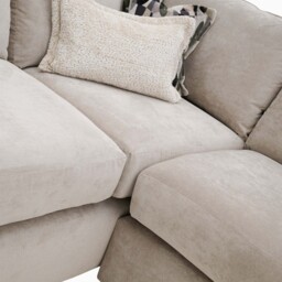 Amour Corner Sofa - Corner Group with Stool Chaise Left Grade D - Left Hand Facing - Pillow Back / Walnut / Aaron Nickel - thumbnail 4
