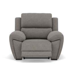 Echo Recliner Armchair - Power Recliner Chair Fabric - Power Recliner with USB - FAB-MIL-451 PEWTER - thumbnail 1
