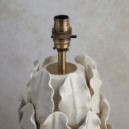 Layered Leaf Cream Table Lamp Base - DHD Layered Leaf Table Lamp Base Ivory Crackle Large - thumbnail 4