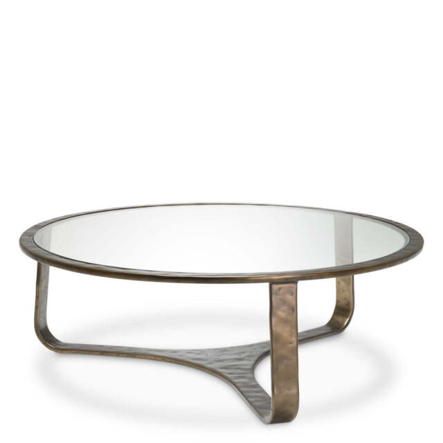 Eichholtz Coffee Table Bronze Finish Clear Glass Top - Coffee Table Bronze Finish Clear Glass Top - image 1