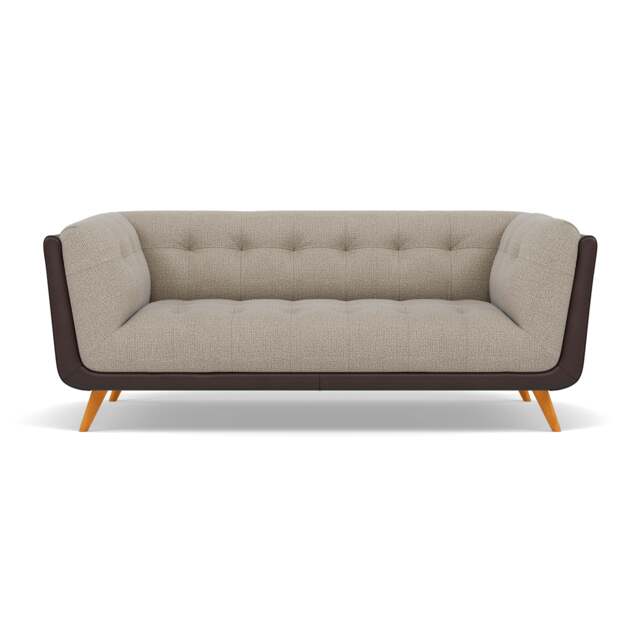 Siena Large 2 Seater Sofa - 2.2 Seater Sofa F8 + Cat 60 - Hopsack Linen 70004+Cat 60/08 - image 1