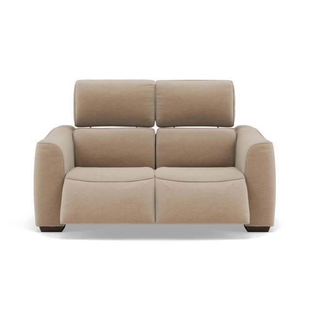 Beck 2 Seater Recliner Sofa - 2 Seater Sofa with 2 Power Recliners Fabric - Power Recliner with USB - FAB-CAN-170 MUSHROOM - image 1
