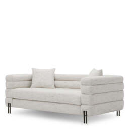 Eichholtz York 2 Seater Sofa Seashell Off-White With Bronze Legs - 2 Seater Sofa Seashell Off-White