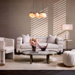 Eichholtz York 2 Seater Sofa Seashell Off-White With Bronze Legs - 2 Seater Sofa Seashell Off-White - thumbnail 2