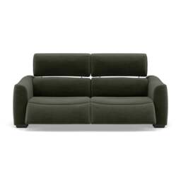 Beck Small 3 Seater Recliner Sofa - 2.5 Seater Sofa with 2 Power Recliners (Compact) Fabric - Power Recliner with USB - FAB-CAN-352 FORREST GREEN - thumbnail 1