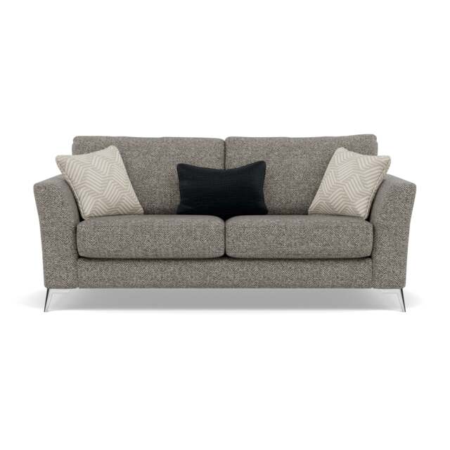 Chilton Small 3 Seater Sofa - 2.5 Seater Sofa Fabric - Chrome Feet / Barley Charcoal - image 1