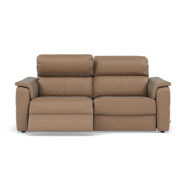 Nicoletti Giacomo 3 Seater Recliner Sofa - 3 Seater Sofa Power Recl Lumber Support CB Torello - Power With Power Headrest Footrest Lumbar & USB - Torello PS 312 Taupe - image 1