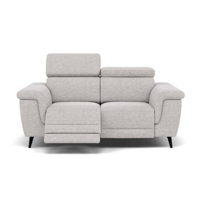 Sparta 2 Seater Recliner Sofa - 2 Str W/ 2 Power Recliner W/ 2 Ratchet Headrest Fabric - Power with Manual Headrest - KB-1280-UK Darwin Silver - image 1