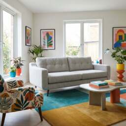 Phoebe 2 Seater Sofa - Small Sofa Standard Back Grade B - Plush Velvet Indigo / Chrome - thumbnail 2