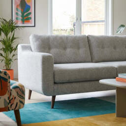 Phoebe 2 Seater Sofa - Small Sofa Standard Back Grade B - Plush Velvet Indigo / Chrome - thumbnail 3