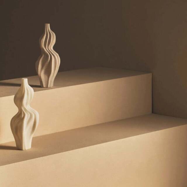 Broc Sandstone Effect Organic Twist Vase - Broc Sandstone Effect Organic Twist Vase - image 1