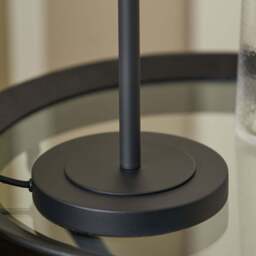 Clara Ribbed Glass Black Metal Round Table Lamp  - Clara Ribbed Glass Black Metal Round Table Lamp - thumbnail 5