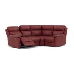 Fara Small Corner Recliner Sofa - Combination 5 2 Corner 1 with 2 Power Recliners Cat 25S - Right Hand Facing - Power Recliner with USB - NCS-854C RUSTIC RED - thumbnail 1
