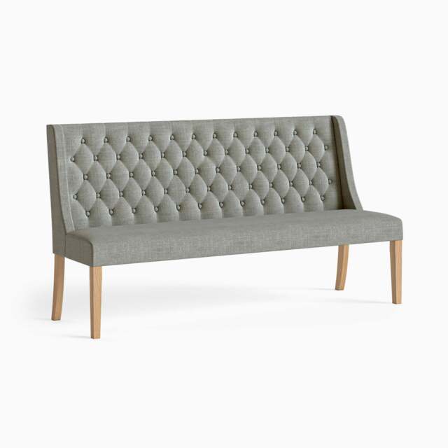 Navarre Button Back Bench - Button Back Sofa Beige Oak / Oak Veneer - Beige - image 1