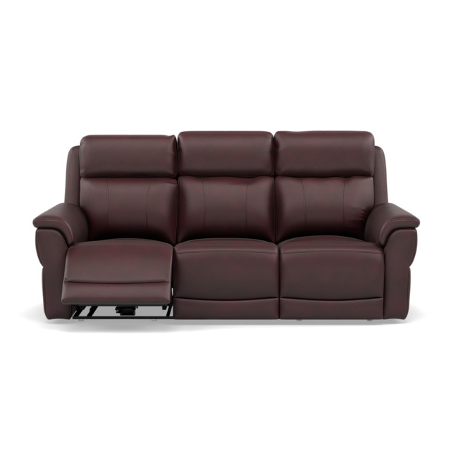 Juno 3 Seater Recliner Sofa - 3 Seater Sofa 2 Power Recliners Lumbar Support Cat 60 - Power with Power Lumbar & USB - Cat-60/15 Montana Ruby - image 1