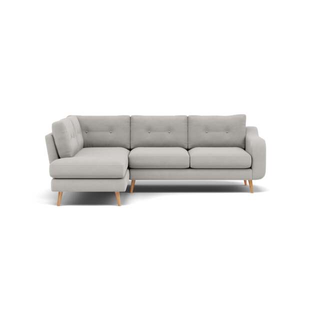 Phoebe Corner Sofa - Corner Group LHF Grade B - Left Hand Facing - Plush Velvet Silver / Natural - image 1