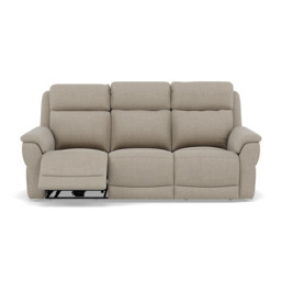 Juno 3 Seater Recliner Sofa - 3 Seater Power Recliner Sofa with USB F8 - Power Recliner with USB - Hopsack Linen 70004