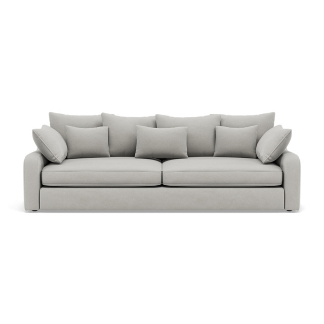 Thalia 3 Seater Sofa - Large Split Sofa Grade B - Split Back Frame - Pillow Back / Plush Velvet Silver - image 1