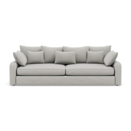Thalia 3 Seater Sofa - Large Split Sofa Grade B - Split Back Frame - Pillow Back / Plush Velvet Silver - thumbnail 1