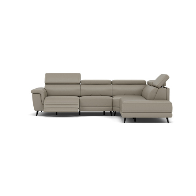 Sparta Corner Recliner Sofa - Combination 3 - Left Hand Facing Sofa Corner Group (Two Motors) Cat M/S - Left Hand Facing - Power with Power Headrest & USB - M5653 Melbourne Light Grey - image 1