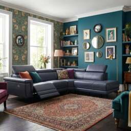 Sparta Corner Recliner Sofa - Combination 3 - Left Hand Facing Sofa Corner Group (Two Motors) Cat M/S - Left Hand Facing - Power with Power Headrest & USB - M5653 Melbourne Light Grey - thumbnail 2