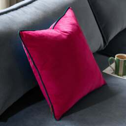 Meridian Pink And Blue Square Cushion - Meridian 45CM Cushion Raspberry & Teal - thumbnail 2