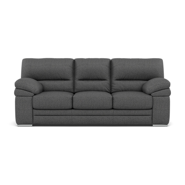 Gino 3 Seater Sofa - 3 Seater Sofa F8 - Hopsack Charcoal 70006 / Metal Feet - image 1