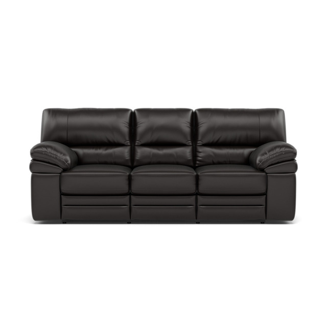 Gino 3 Seater Recliner Sofa - 3 Seater Power Recliner Sofa with USB Cat 60 - Power Recliner with USB - Cat-60/09 Montana Black Coffee - image 1