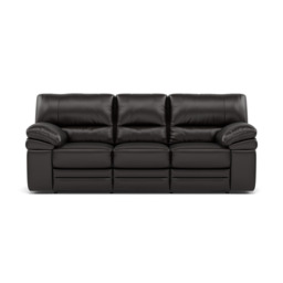 Gino 3 Seater Recliner Sofa - 3 Seater Power Recliner Sofa with USB Cat 60 - Power Recliner with USB - Cat-60/09 Montana Black Coffee - thumbnail 1