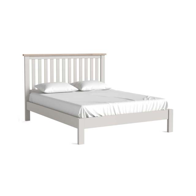 Elmstead Grey Slatted Low Foot End Bed - 5ft Slatted Low Foot End Bed Stone Grey - King - image 1
