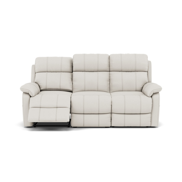 Fara 3 Seater Recliner Sofa - 3 Seater with 2 Power Recliners Cat 25S - Power Recliner with USB - NCS-744D STAR WHITE - image 1