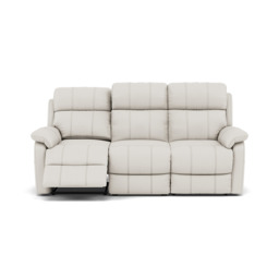 Fara 3 Seater Recliner Sofa - 3 Seater with 2 Power Recliners Cat 25S - Power Recliner with USB - NCS-744D STAR WHITE - thumbnail 1