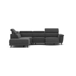 Sparta Corner Recliner Sofa - Combination 4 - Right Hand Facing Sofa Corner Group (Two Motors) Fabric - Right Hand Facing - Power with Power Headrest & USB - KB-1281-UK Darwin Charcoal - thumbnail 1