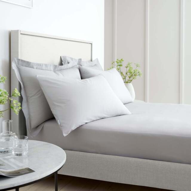 Bianca Percale Grey Fitted Bed Sheet - 200TC Percale Grey Single Fitted Sheet - Single - image 1