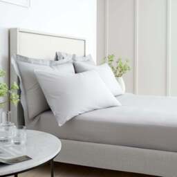 Bianca Percale Grey Fitted Bed Sheet - 200TC Percale Grey Single Fitted Sheet - Single