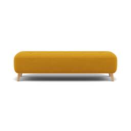 Phoebe Footstool - Medium Bench Stool Grade B - Plush Velvet Turmeric / Natural