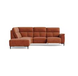 Loma Large Corner Sofa - Combination 1 Left Terminal with 2.5 Right Power 2 Pieces Fabric - Left Hand Facing - Power Recliner with USB - FAB-NTS - 17 TERRACOTTA