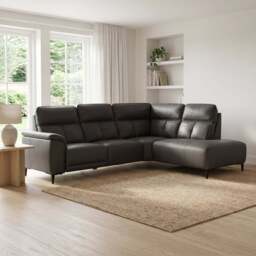 Loma Large Corner Sofa - Combination 1 Left Terminal with 2.5 Right Power 2 Pieces Fabric - Left Hand Facing - Power Recliner with USB - FAB-NTS - 17 TERRACOTTA - thumbnail 2