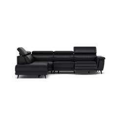 Sparta Corner Recliner Sofa - Combination 4 - Right Hand Facing Sofa Corner Group (Two Motors) Cat M/S - Right Hand Facing - Power with Power Headrest & USB - M5657 Melbourne Black - thumbnail 1
