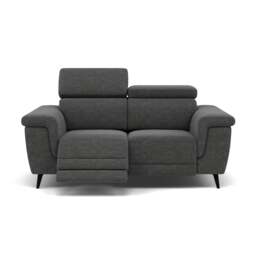 Sparta 2 Seater Recliner Sofa - 2 Str W/ 2 Power Recliner W/ 2 Ratchet Headrest Fabric - Power with Manual Headrest - KB-1281-UK Darwin Charcoal - thumbnail 1