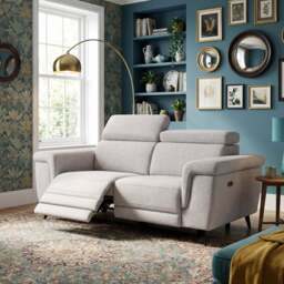 Sparta 2 Seater Recliner Sofa - 2 Str W/ 2 Power Recliner W/ 2 Ratchet Headrest Fabric - Power with Manual Headrest - KB-1281-UK Darwin Charcoal - thumbnail 2