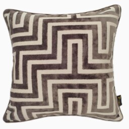 Abstract Cut Velvet Brown Square Cushion - Amazing PM Cut Velvet Choc 43x43CM Cushion - thumbnail 1