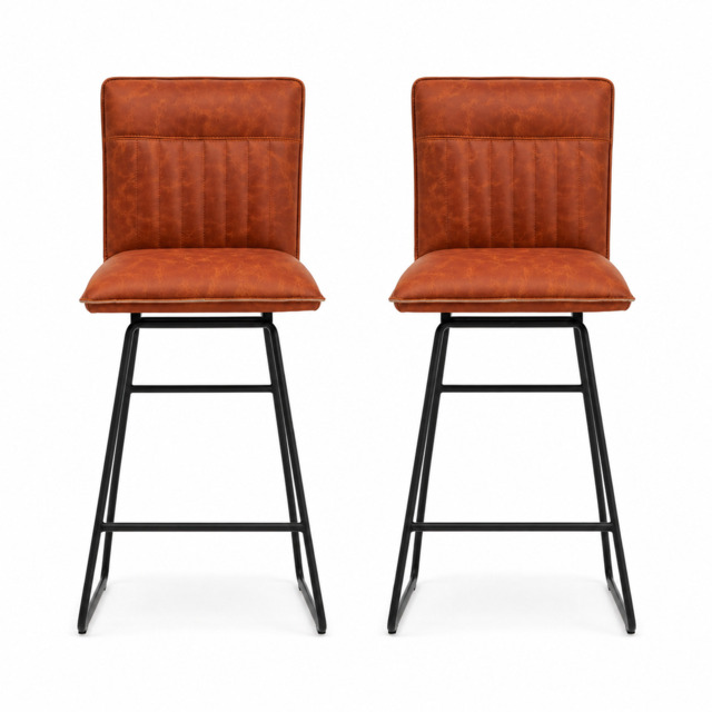 Marx Pair of Tan Bar Stools - Bar Stool - Pair Tan - image 1