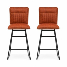 Marx Pair of Tan Bar Stools - Bar Stool - Pair Tan - thumbnail 1