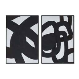 Astratto Set Of Two Black & White Abstract Wall Art - DISC Astratto Set Of Two B&W Abstract Wall Art - thumbnail 1