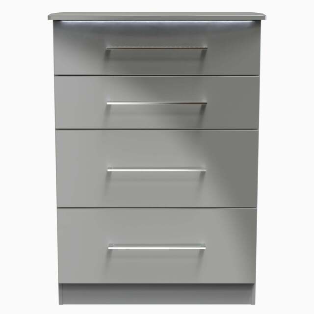 Portland 4 Drawer Deep Chest - 4 Drawer Deep Chest - GGDG - Grey Gloss & Dusk Grey - image 1